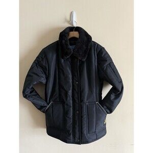 RefrigiWear Men's Jacket Coat USA Trooper Quilted Black Fur Collar Sz M Parka